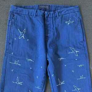 NWOT Scotch & Soda Men’s Slim Embroidered Blue Denim 31 W x 34 H